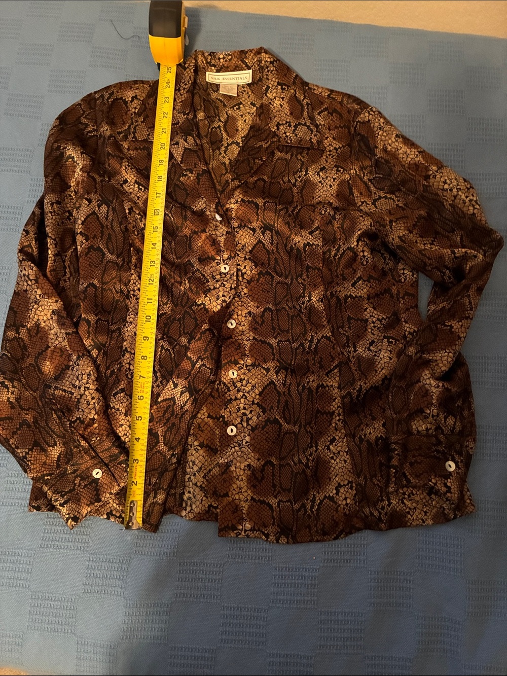 Like new brown tan black silk blouse